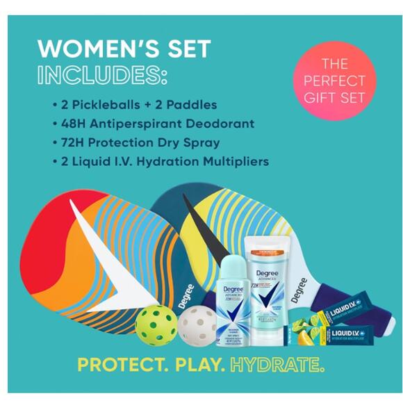 Degree Pickleball Deodorant Liquid IV + Pickleball Paddles& Balls (6 Piece Set) - Picture 3 of 9
